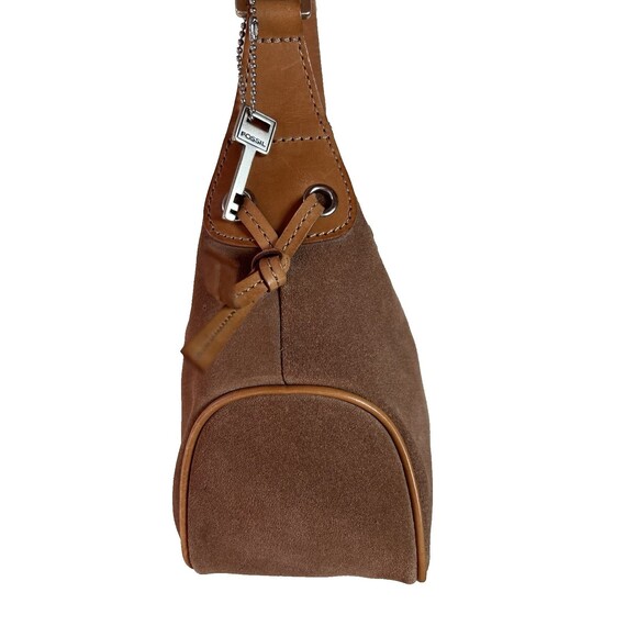 Vintage 90's Suede Fossil Hobo Bag With Vintage Fossil Key Charm - Picture 6 of 12